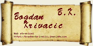 Bogdan Krivačić vizit kartica